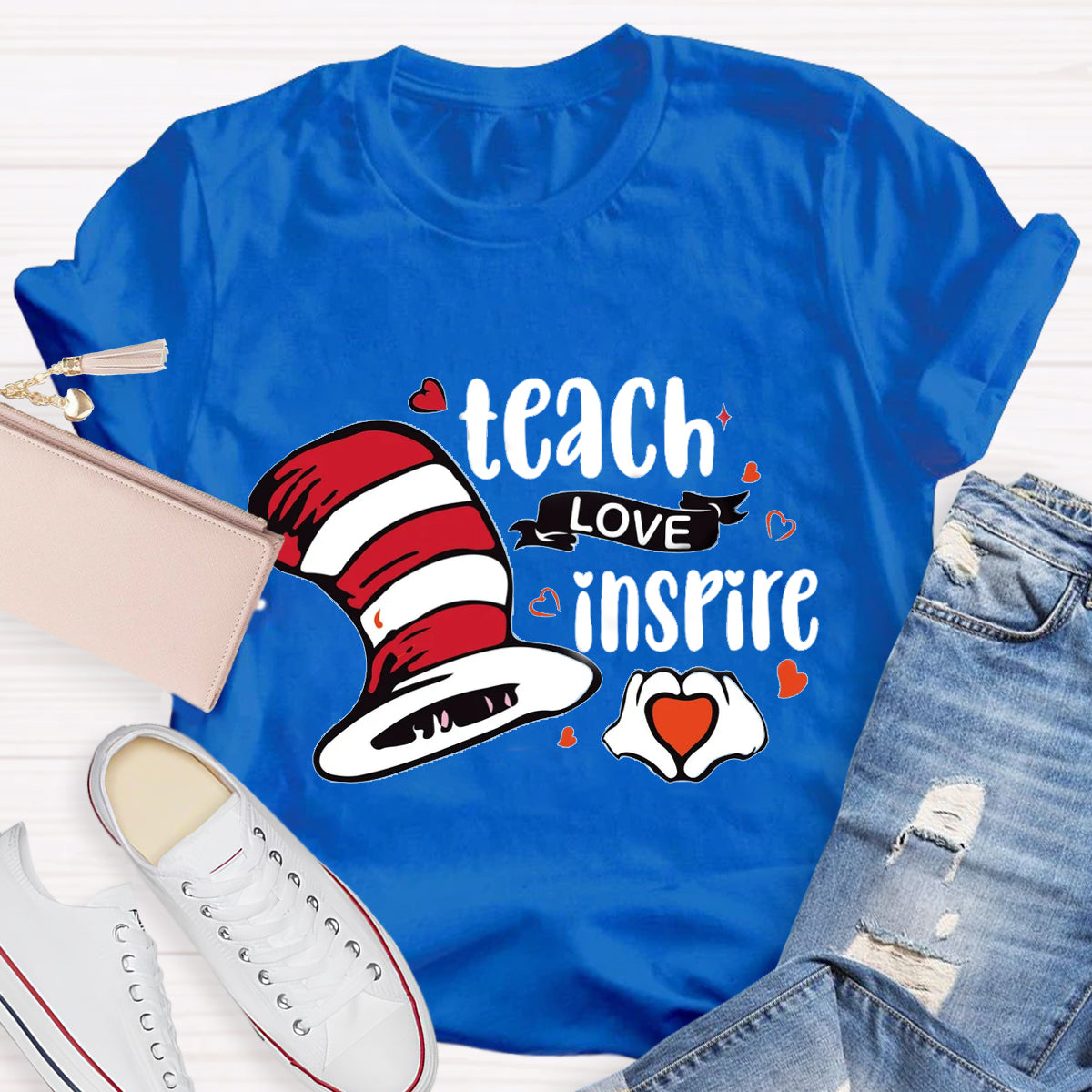 Teach Love Inspire Children's Books Teacher T-Shirt