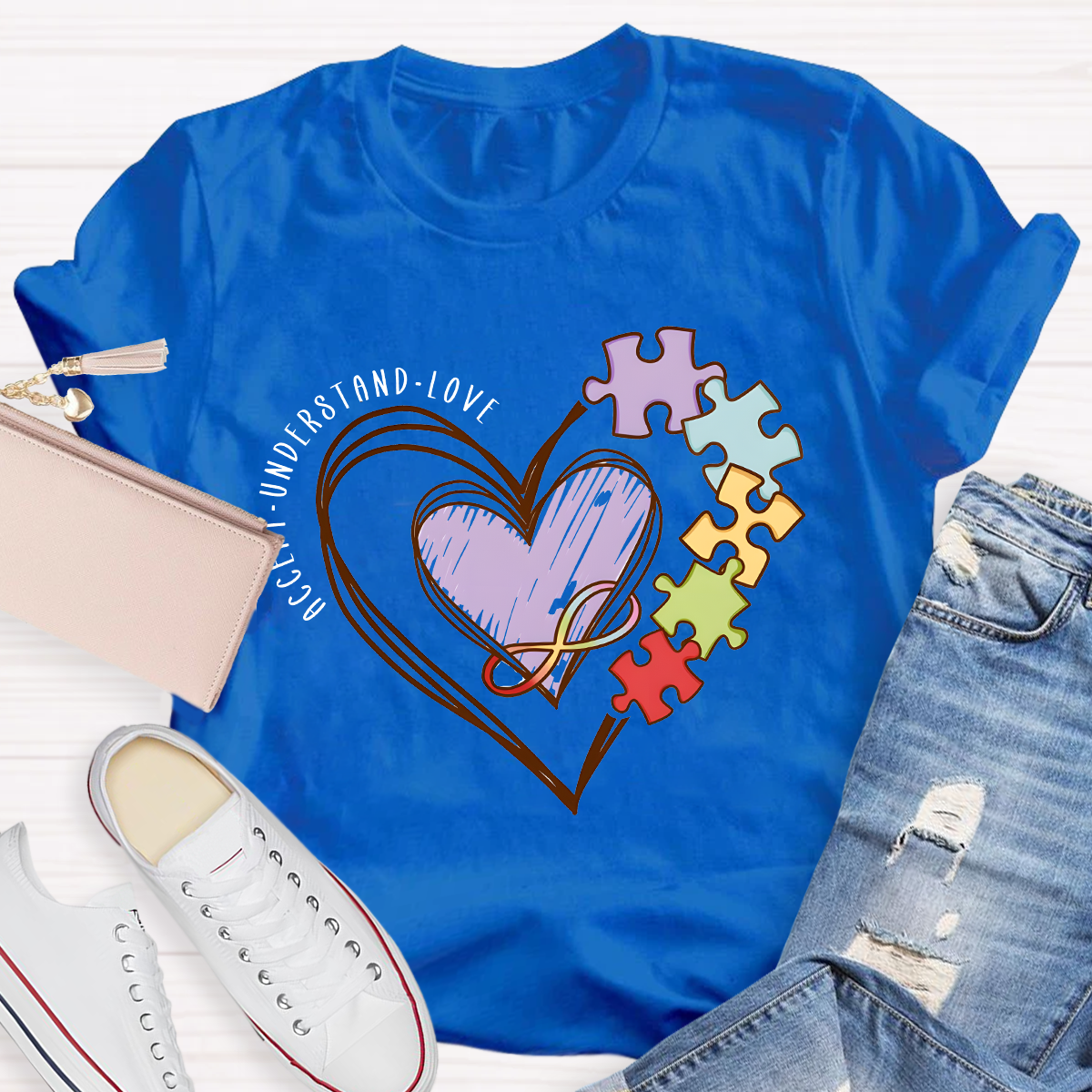Accept Understand Love Puzzle Teacher T-Shirt