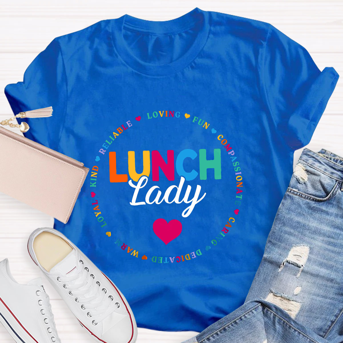 Lunch Lady Warm Heart Teacher T-Shirt