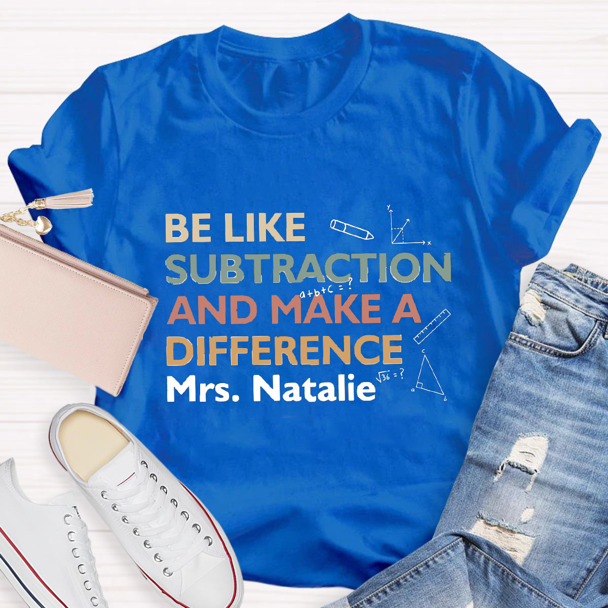 Personalized Name Make A  Difference Teacher T-Shirt