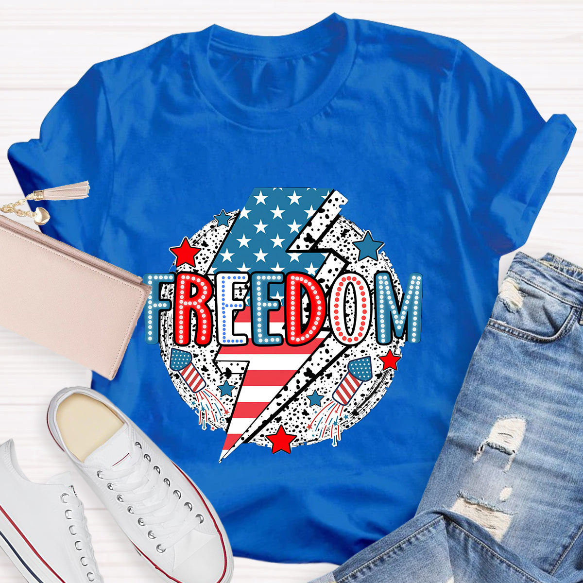 Feel The Freedom In 7.4 Teacher T-Shirt