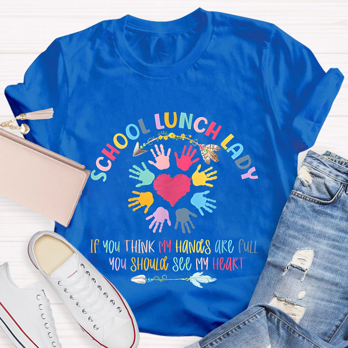 School Lunch Lady See My Heart Teacher T-Shirt