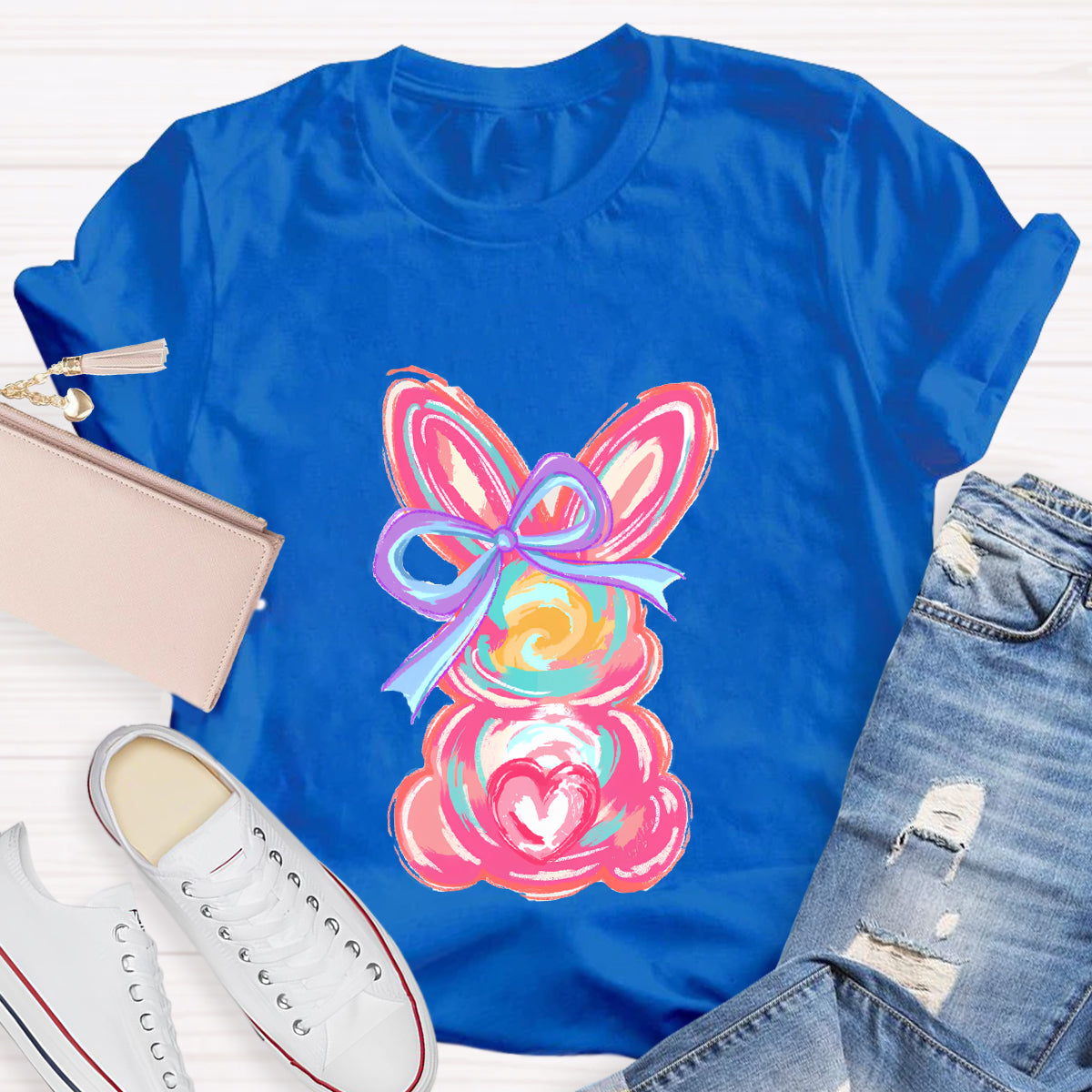 Colorful Bunny Happy Easter T-Shirt