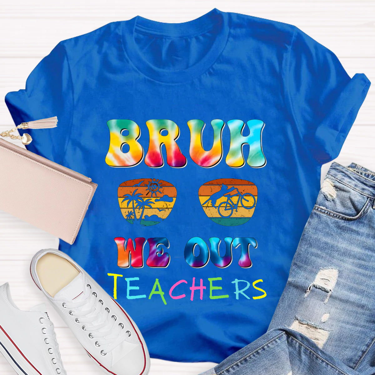 Bruh We Out Sunny Teacher T-Shirt