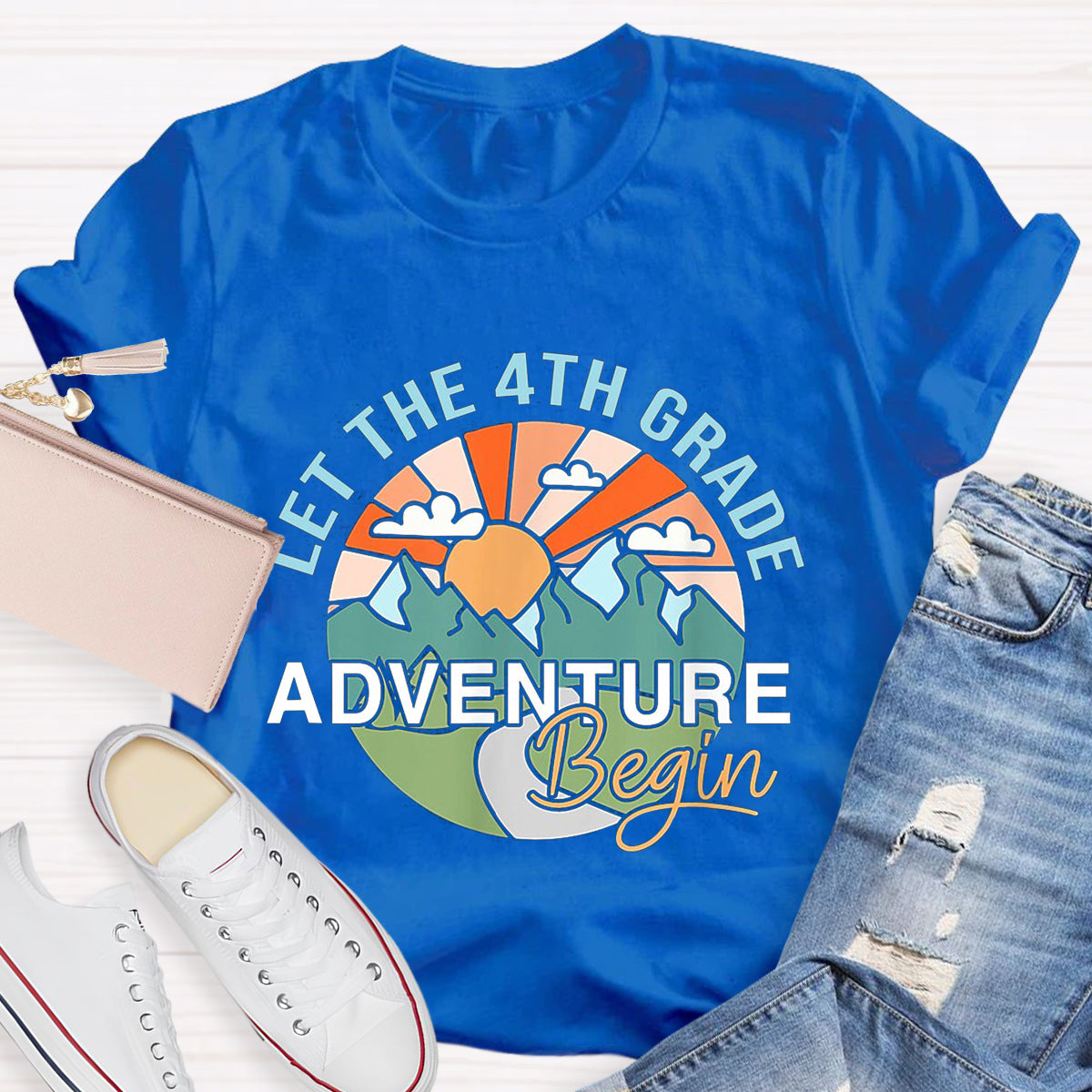 Personalized Grade Let The 4th Grade Adventure Begin Teacher T-Shirt