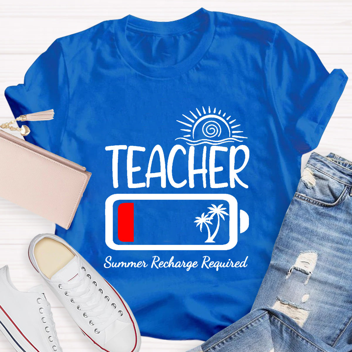 Summer Recharge Required  Teacher T-Shirt