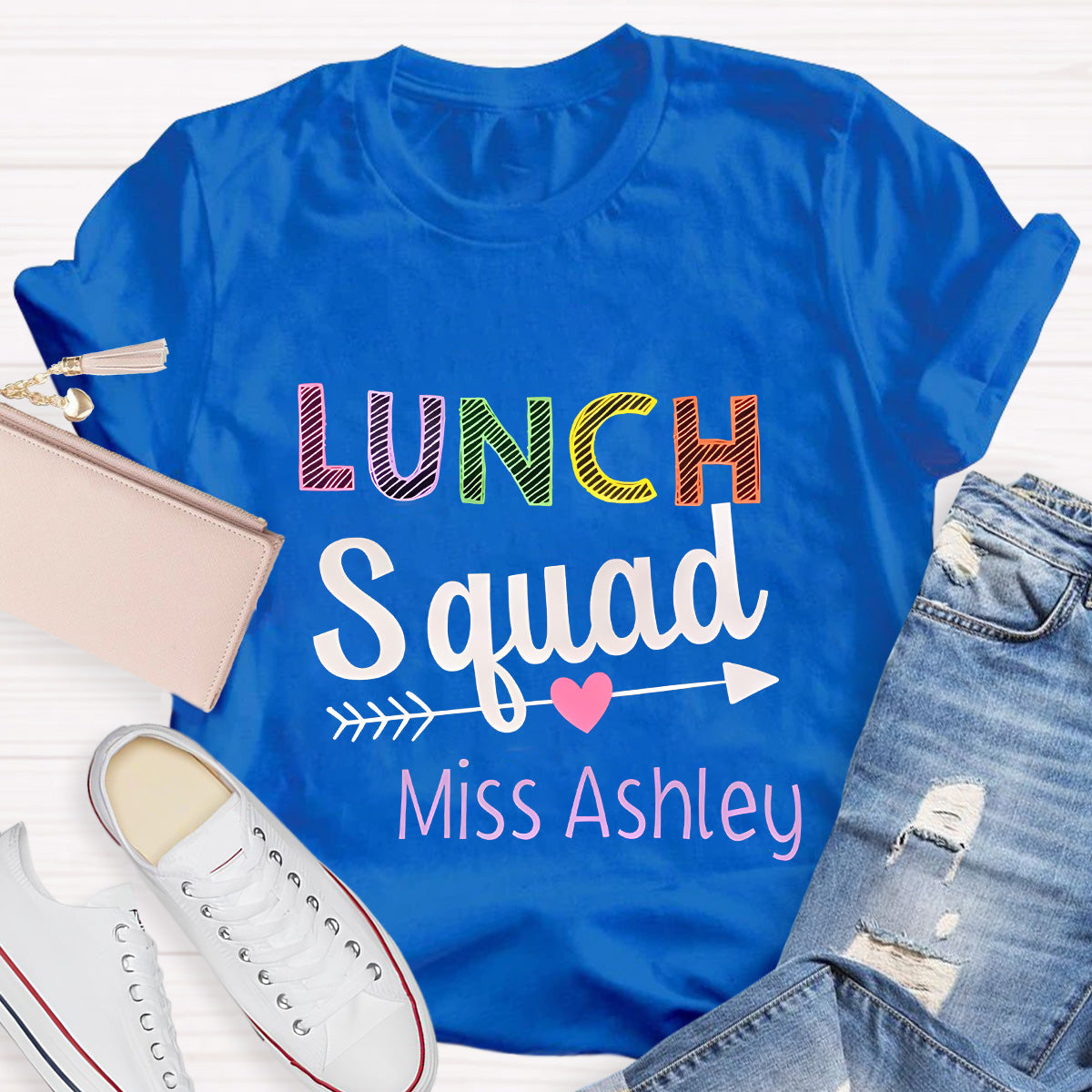 Personalized Name Lunch Squad Teacher T-Shirt