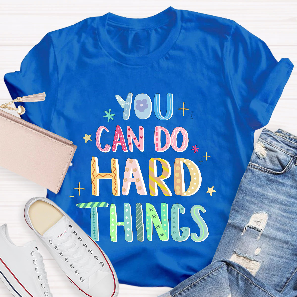 You Can Do Hard Things Motivational Language T-Shirt