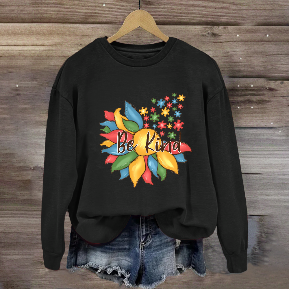 Be Kind Autism Floral Sweatshirt