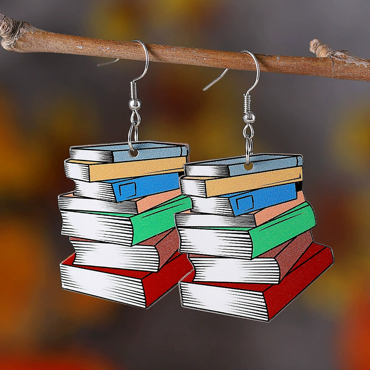 Back-to-school pencils, apples, rainbows, love rulers, acrylic earrings