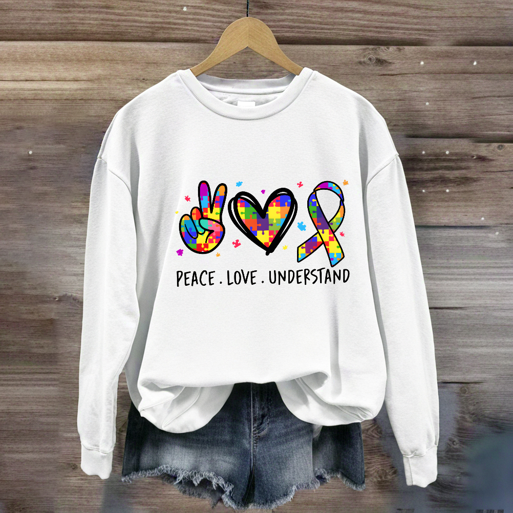 Peace Love Understand Teacher Sweatshirt
