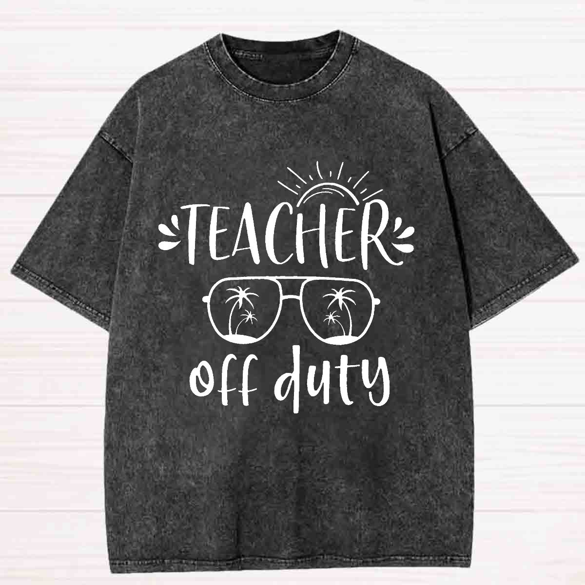 Teacher Off Duty Washed T-shirt