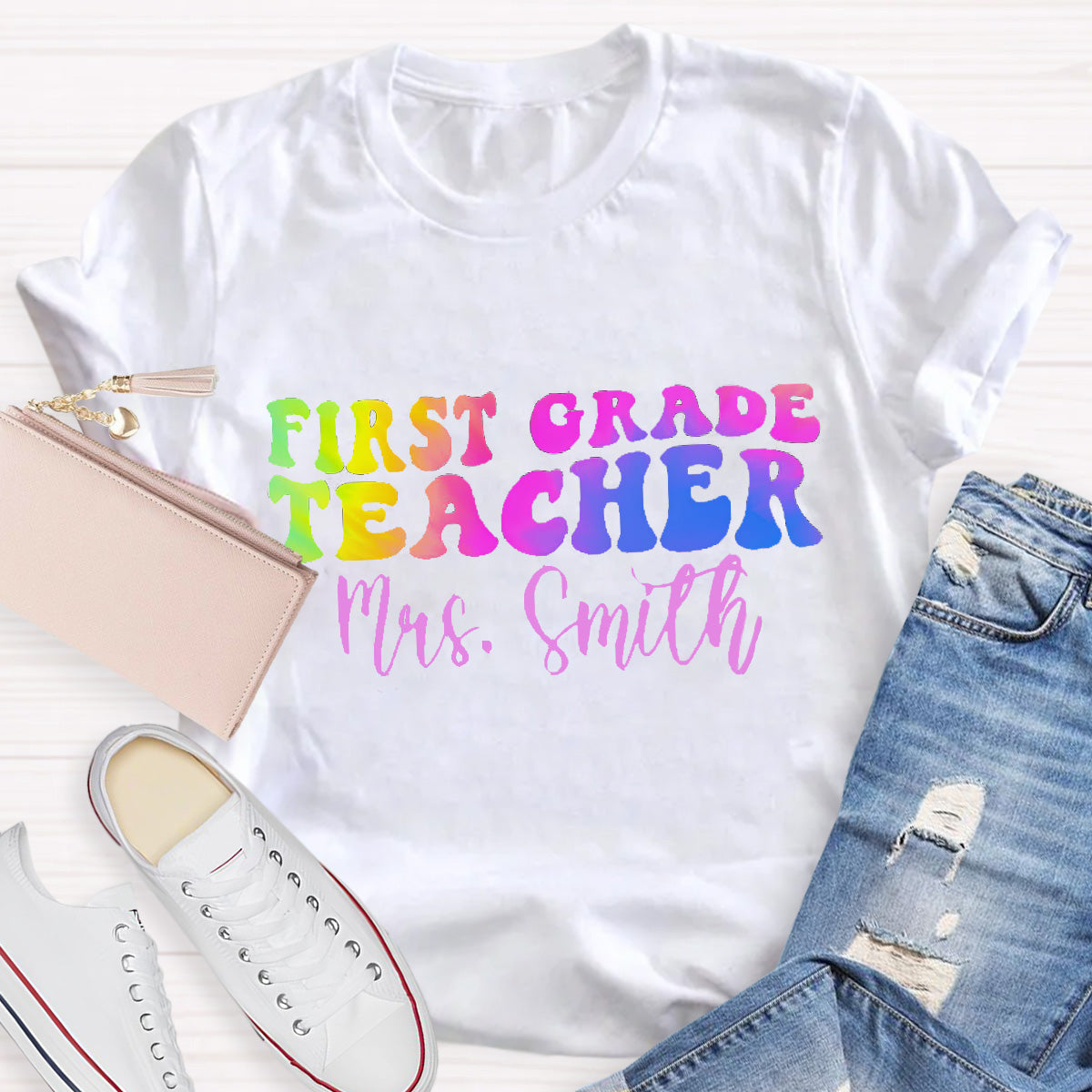Personalized Name Kindergarten Teacher T-Shirt