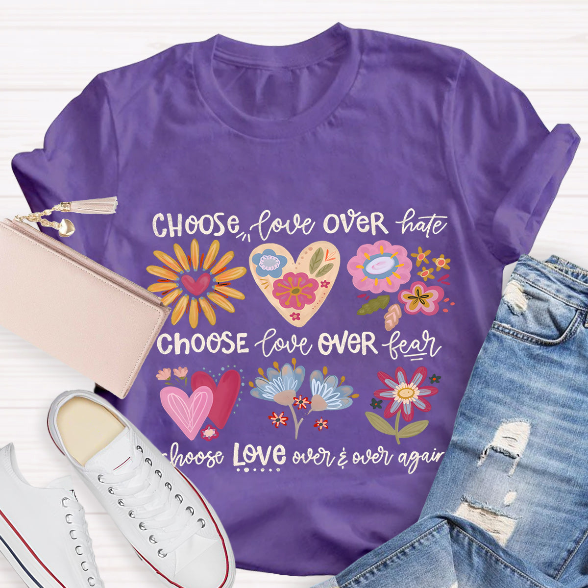 Choose Love Over Hate Teacher T-Shirt