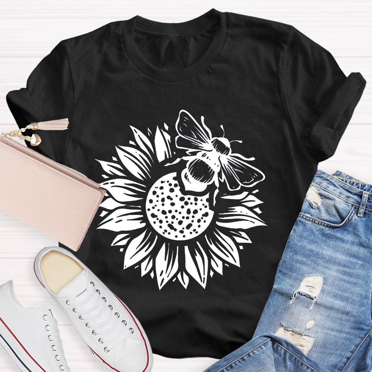Bee Kind Sunflower Teacher T-Shirt