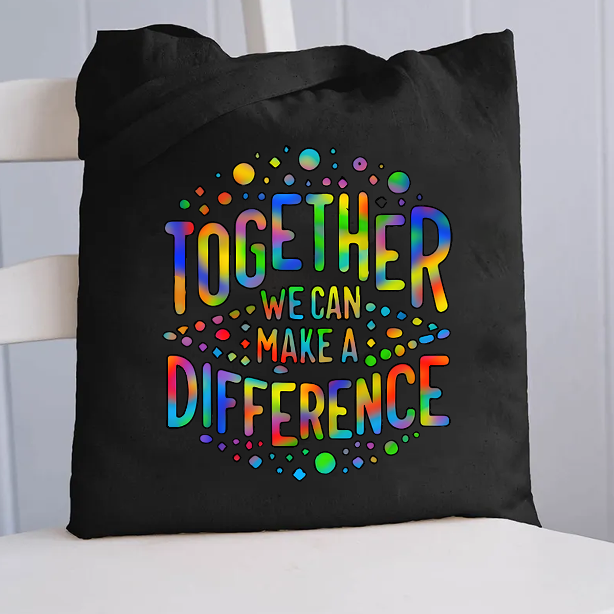 Together We Can Make A Difference Canvas Tote Bag