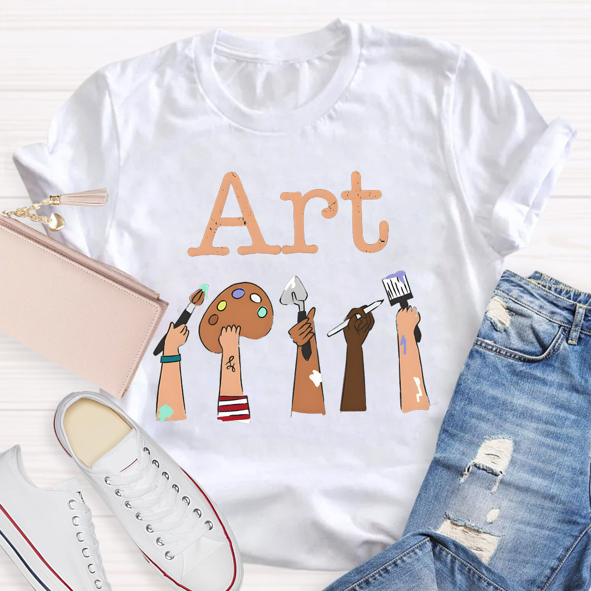 Art Pigment Tray Teacher T-Shirt