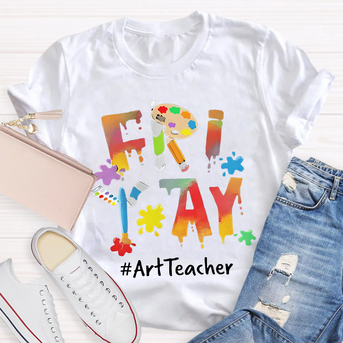 Fri Yay Art Teacher Pencil Teacher T-Shirt
