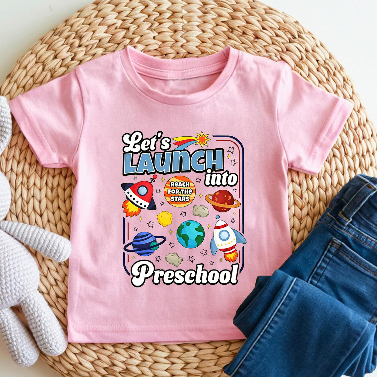Personalized Grade Let'S Launch Into Preschool Toddler T-shirts