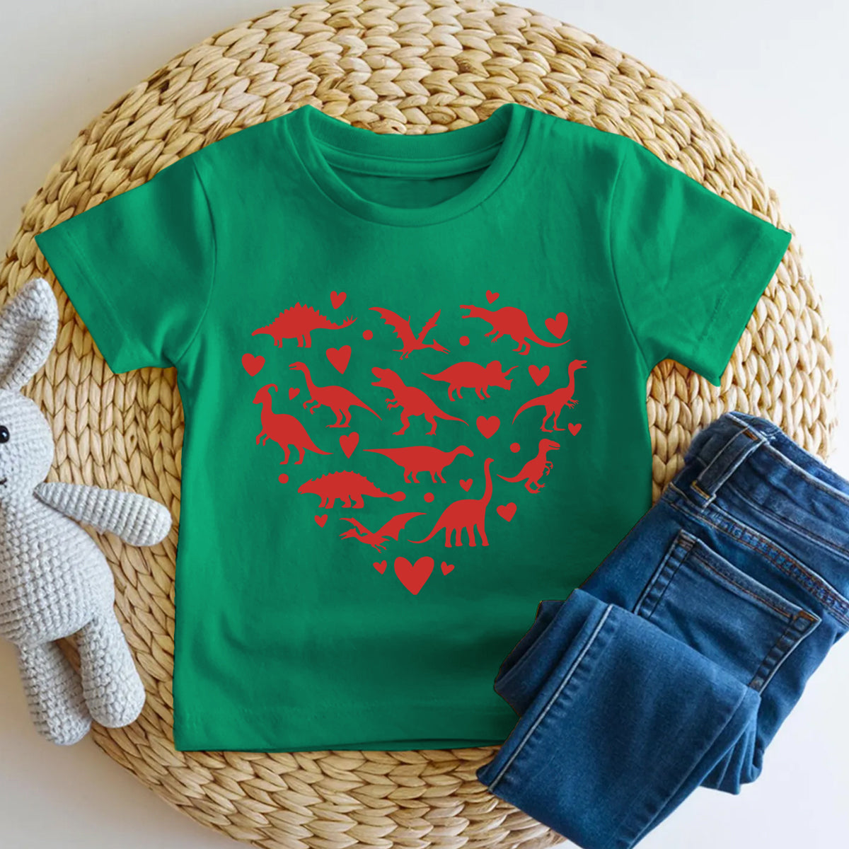 Hearts Dinosaur Love Toddler T-shirts