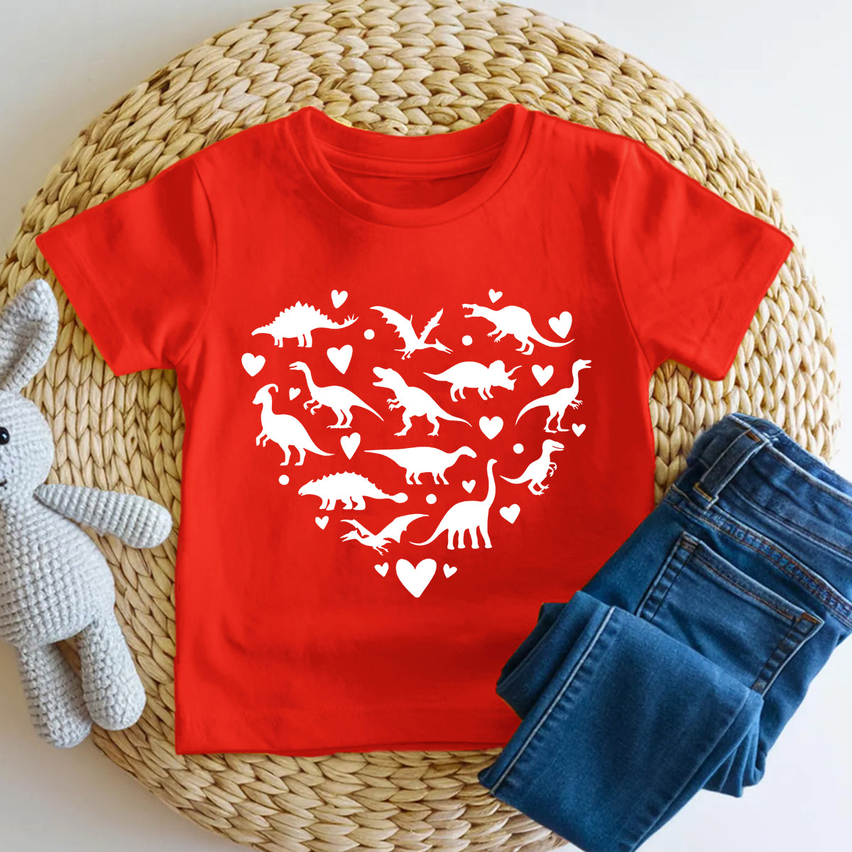 Hearts Dinosaur Love Toddler T-shirts