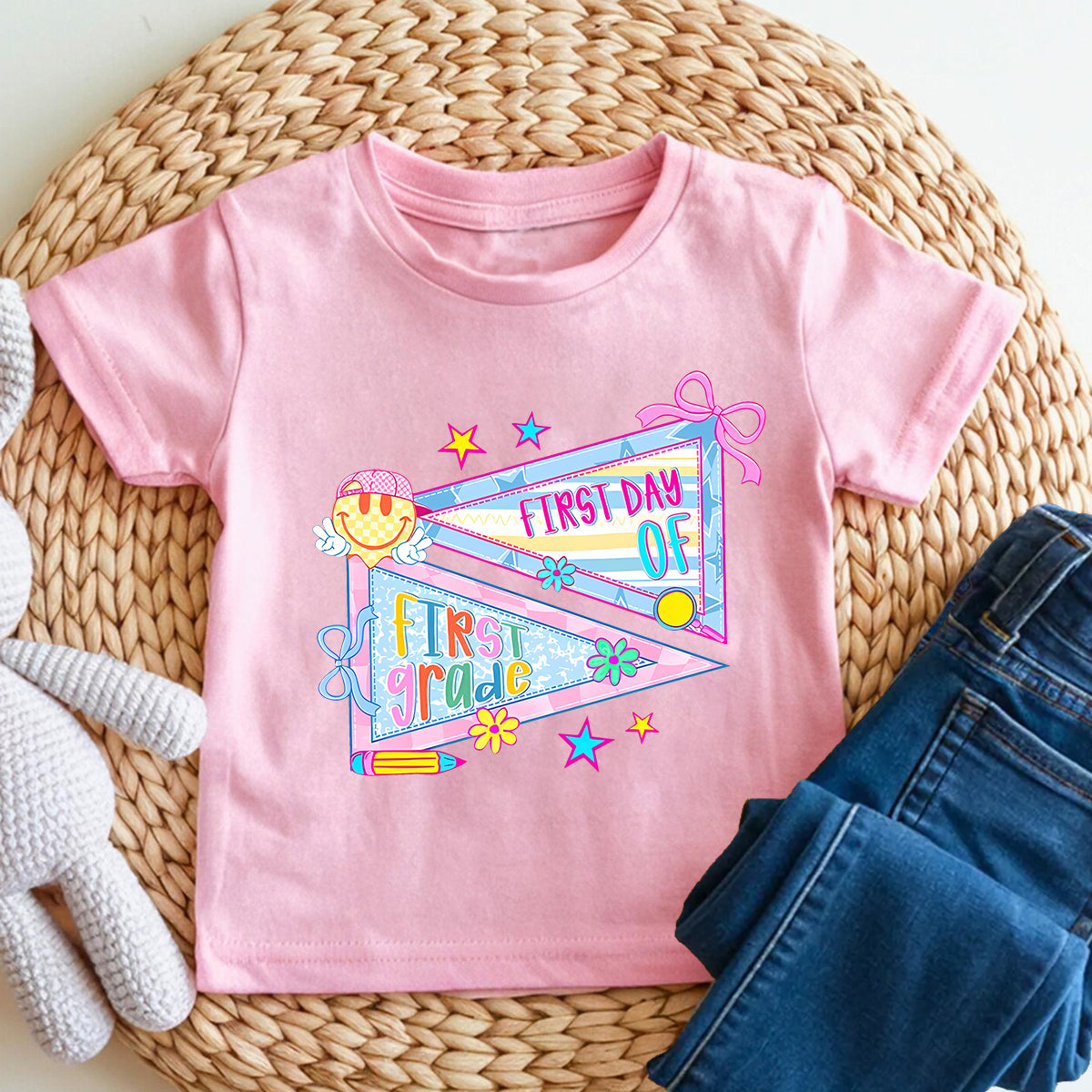 Personalized Grade First Day Of First Grade Toddler T-shirts