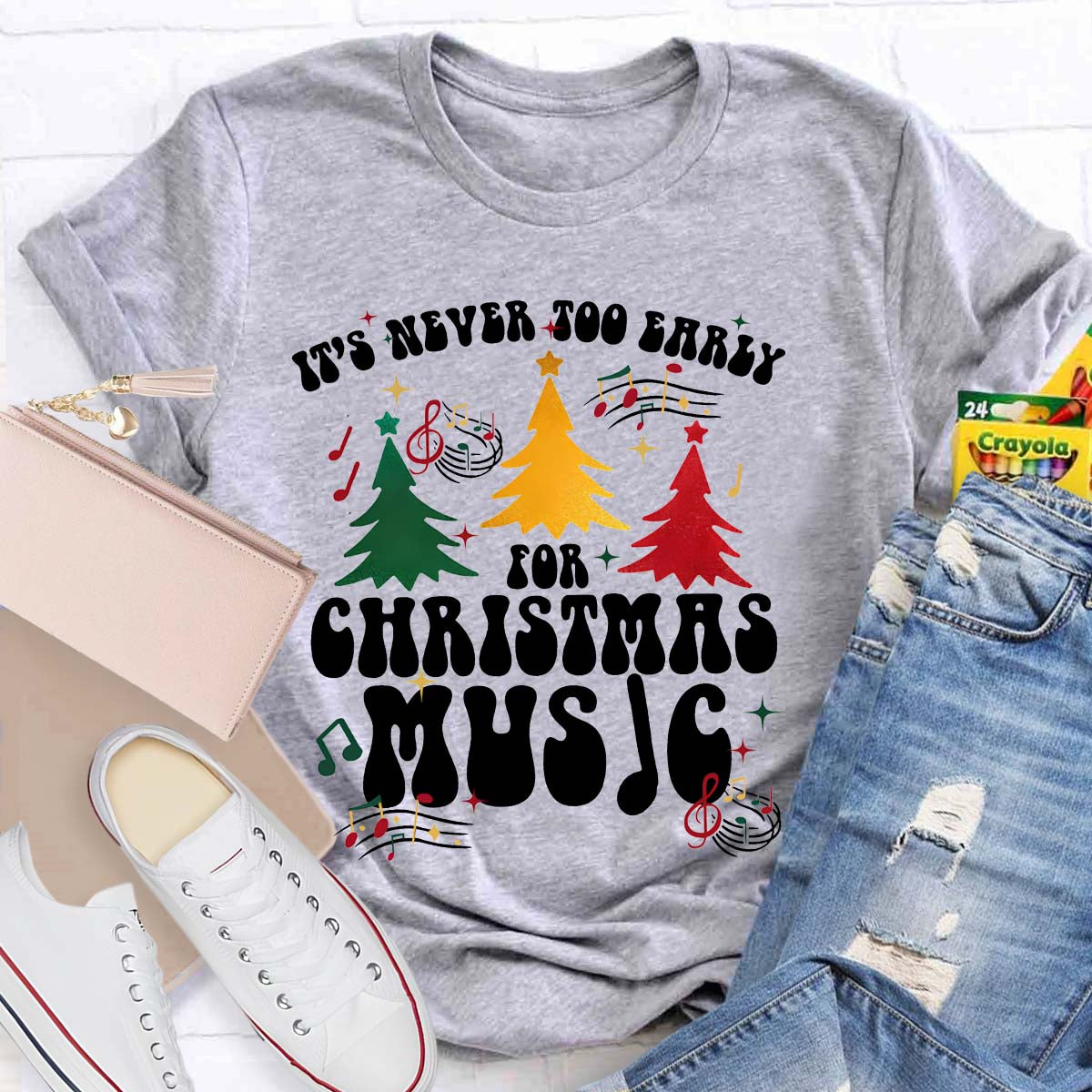 It'S Never To Early For Christmas Music Christmas Tree T-shirt