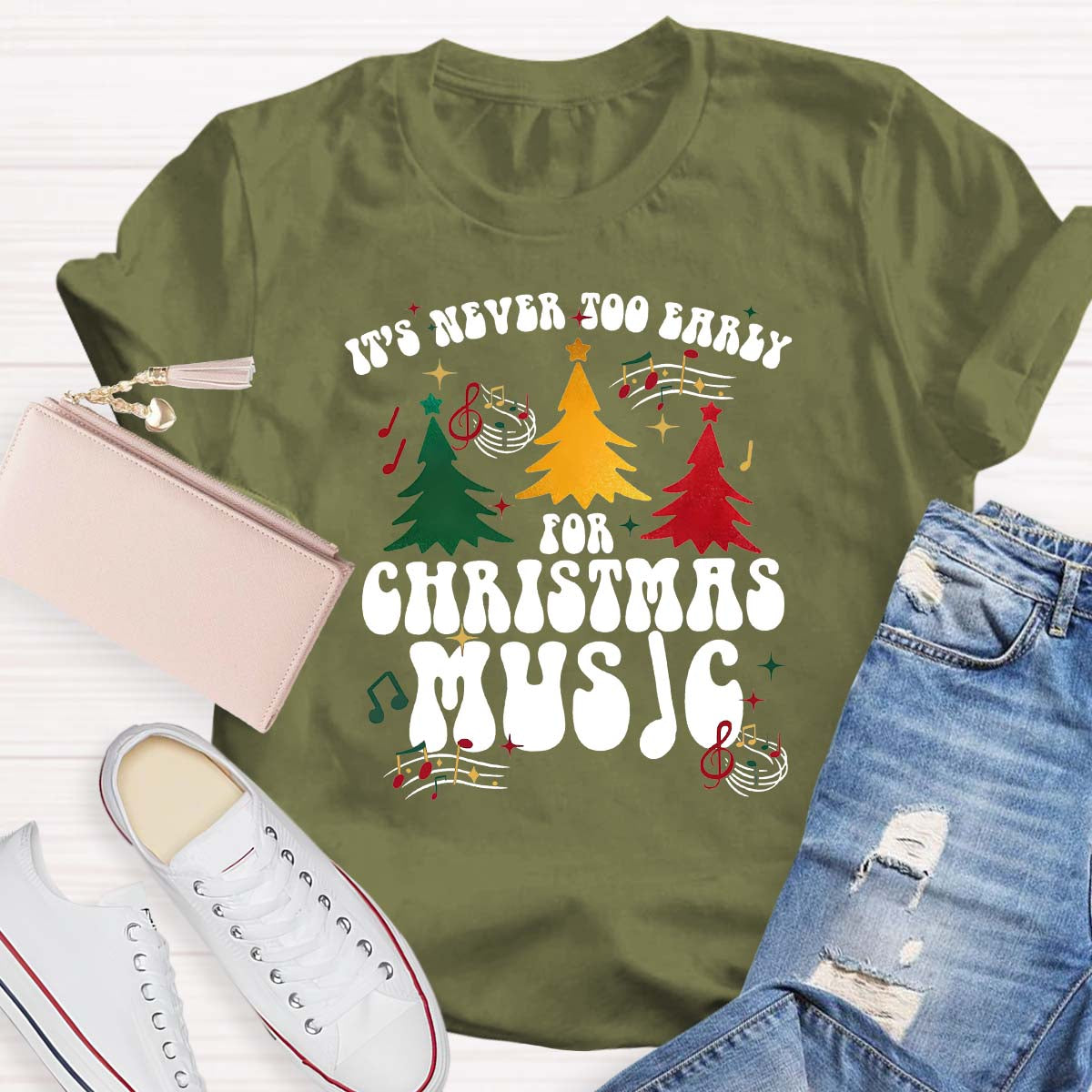 It'S Never To Early For Christmas Music Christmas Tree T-shirt