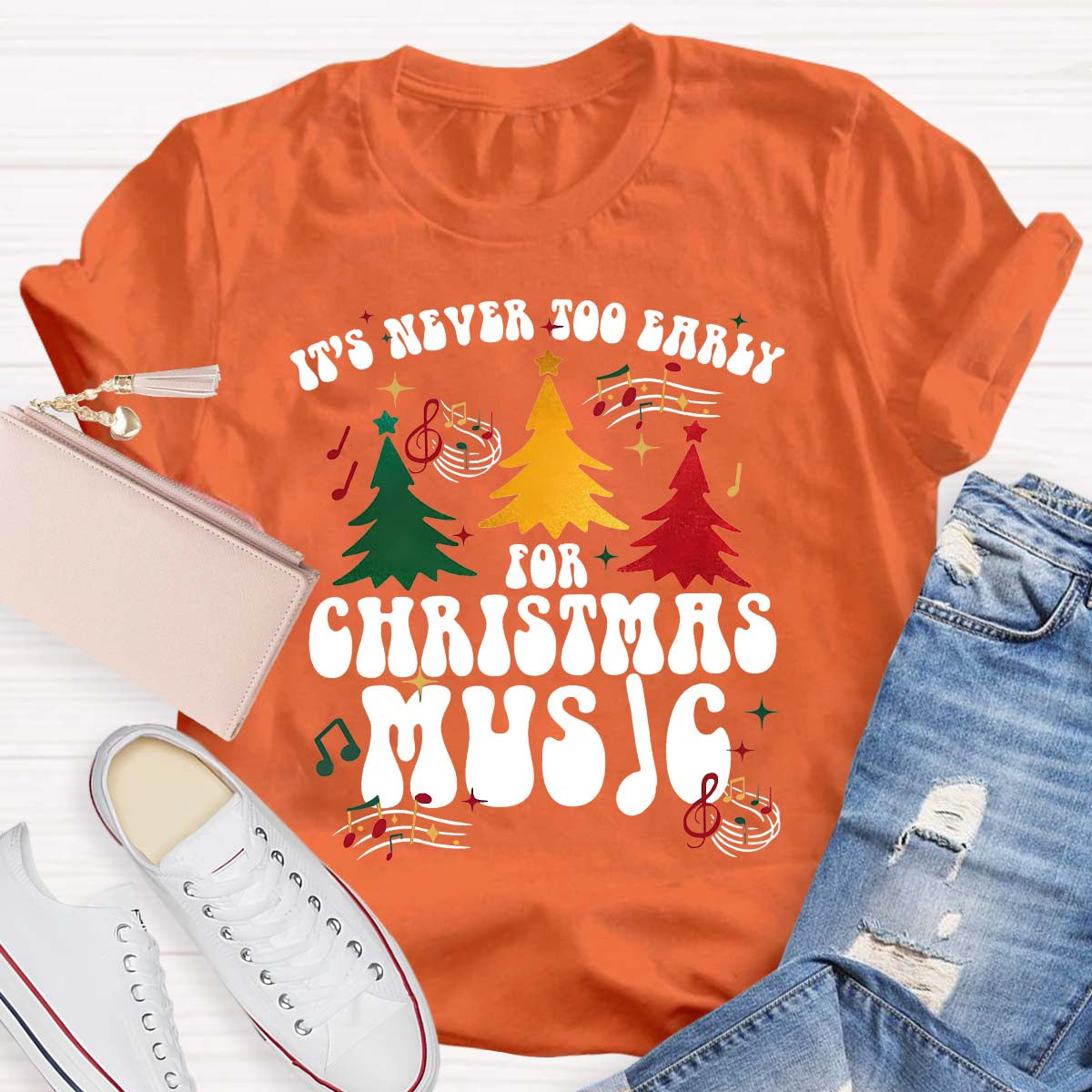 It'S Never To Early For Christmas Music Christmas Tree T-shirt