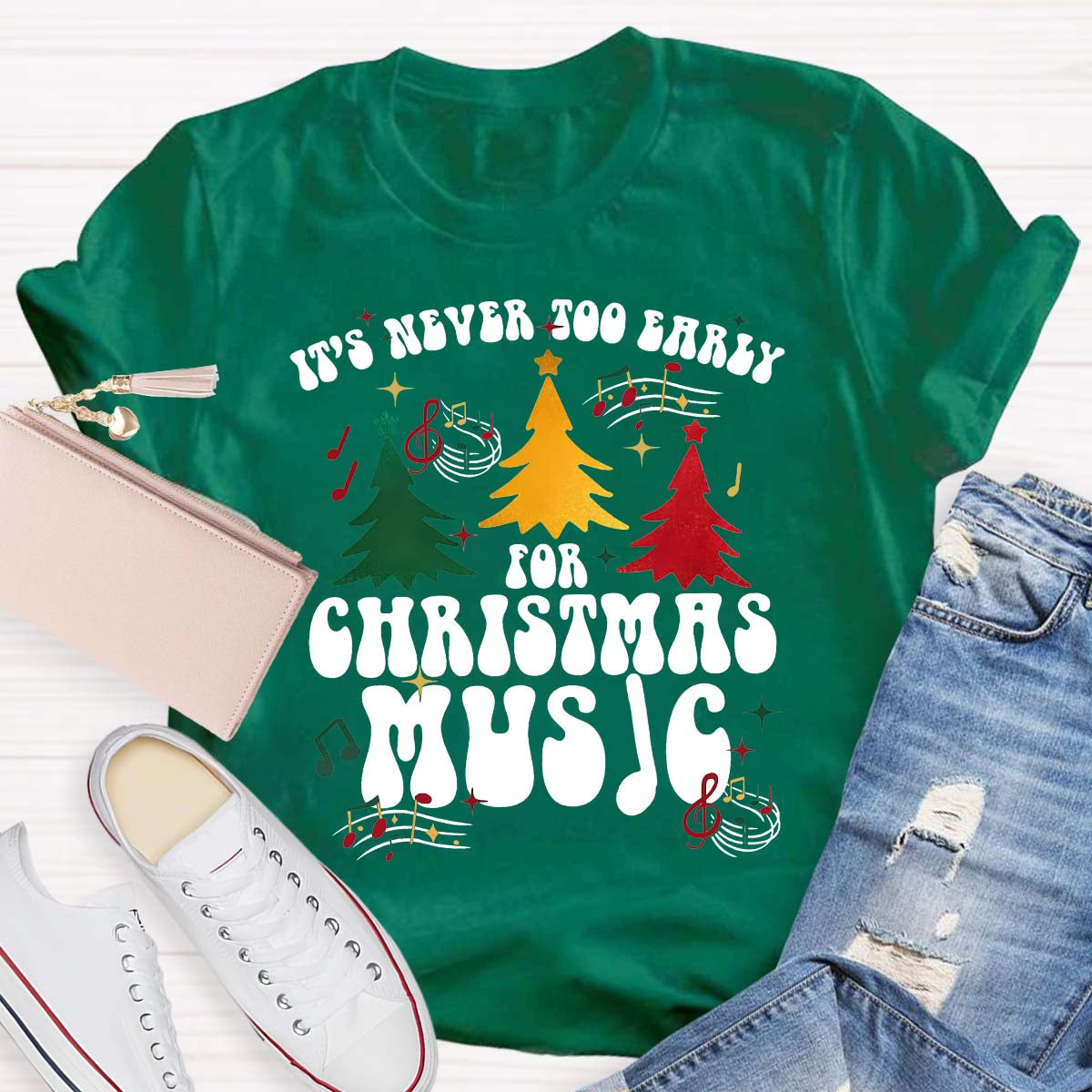 It'S Never To Early For Christmas Music Christmas Tree T-shirt