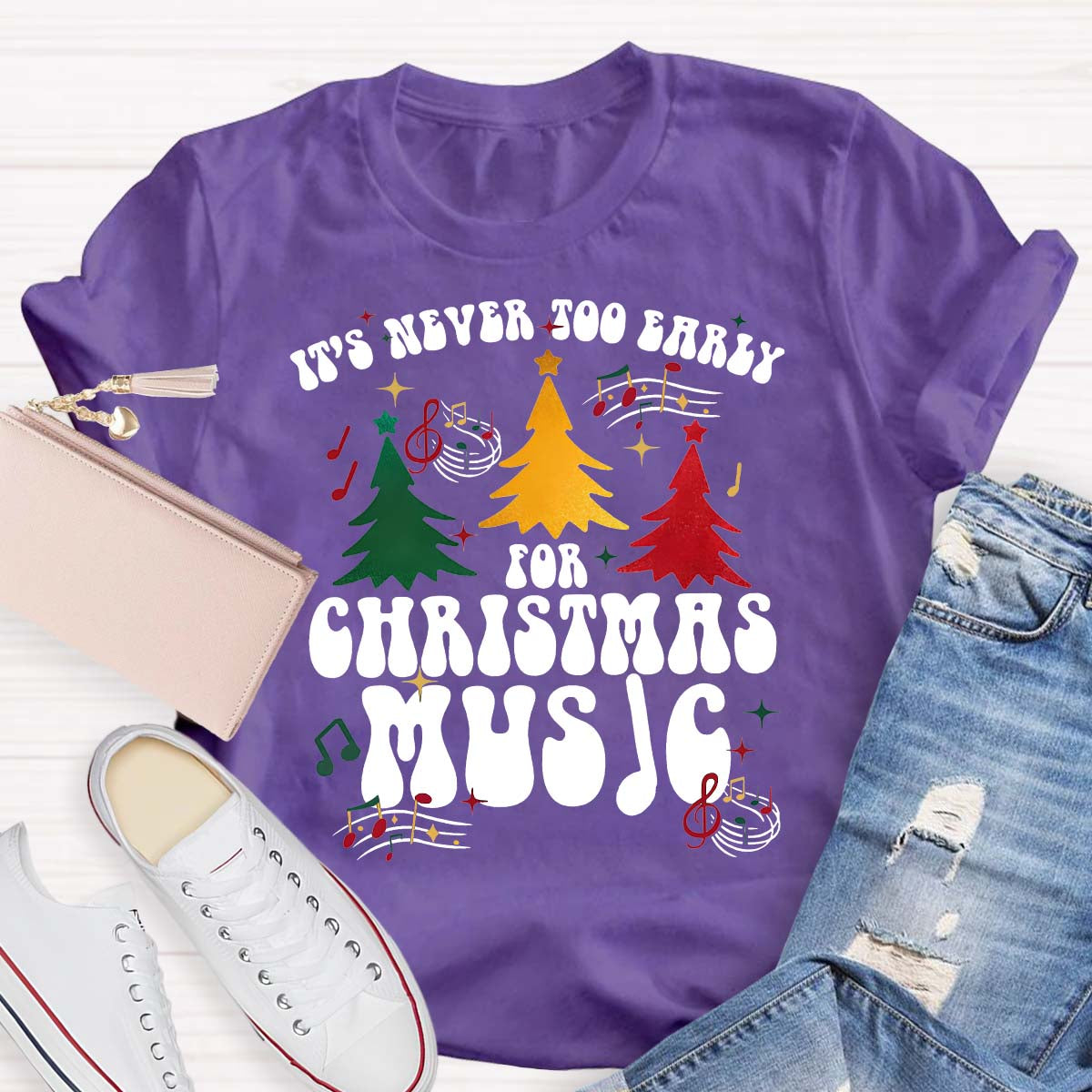 It'S Never To Early For Christmas Music Christmas Tree T-shirt