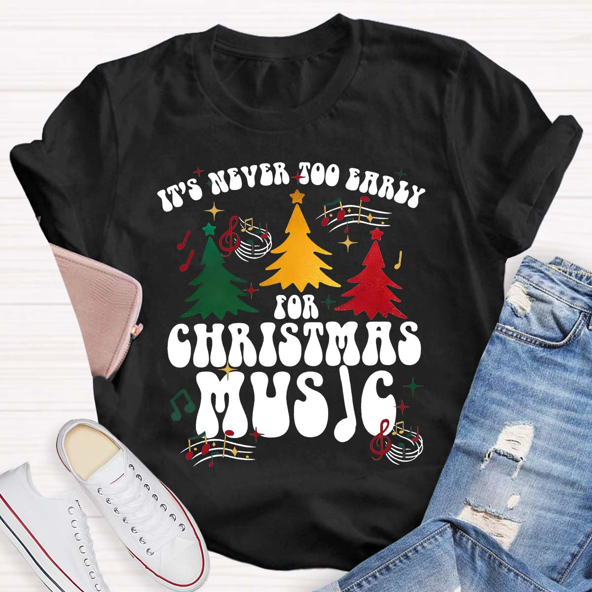 It'S Never To Early For Christmas Music Christmas Tree T-shirt