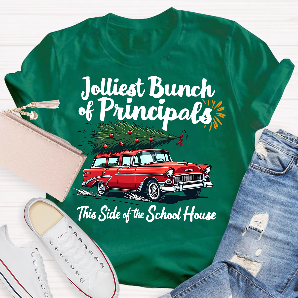 Jolliest Bunch Of Principals This Side Of The School House Christmas T-shirt