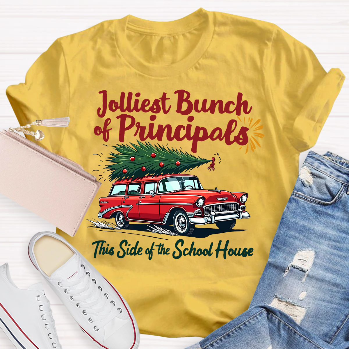Jolliest Bunch Of Principals This Side Of The School House Christmas T-shirt