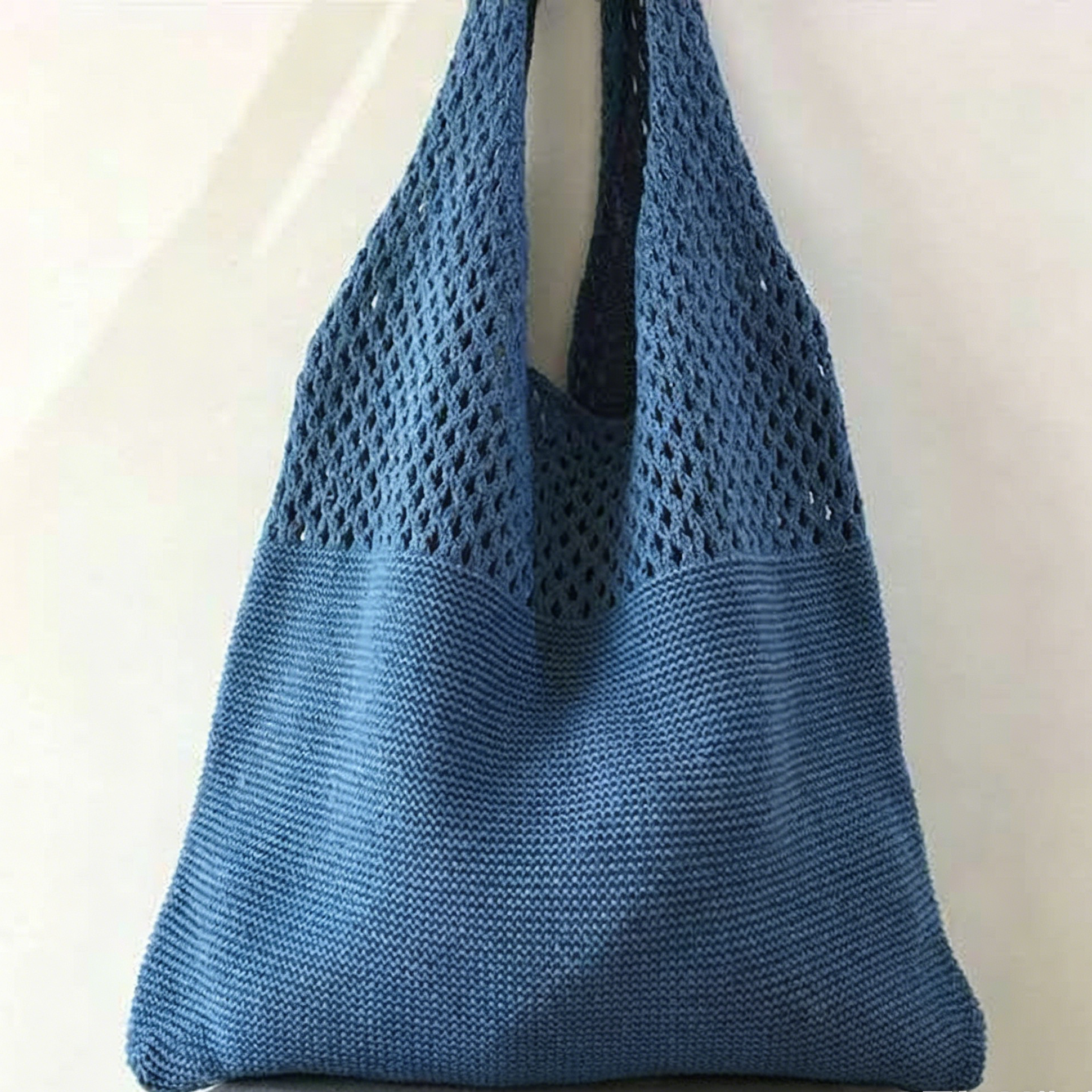 Woven Knit Solid-Color Crossbody Handbag