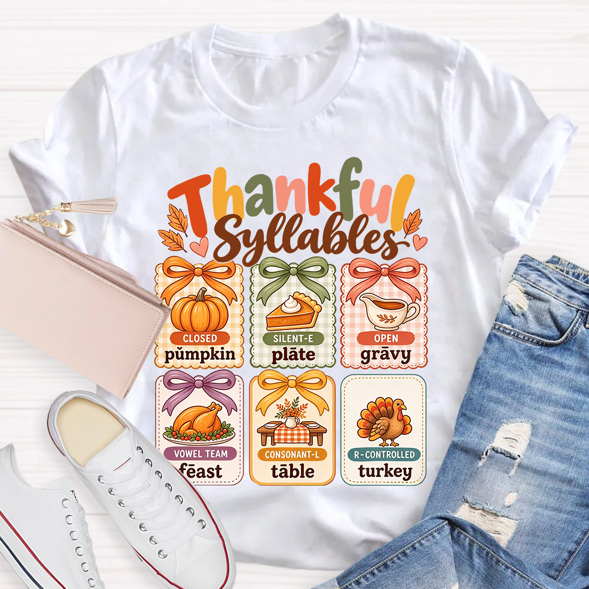 Thankful Syllables Reading Teacher T-shirt