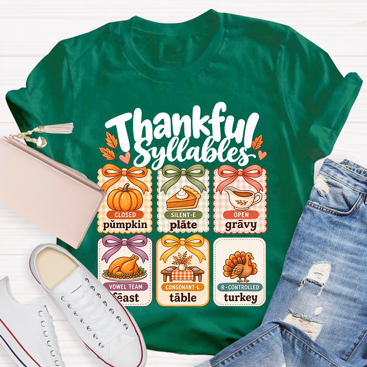 Thankful Syllables Reading Teacher T-shirt