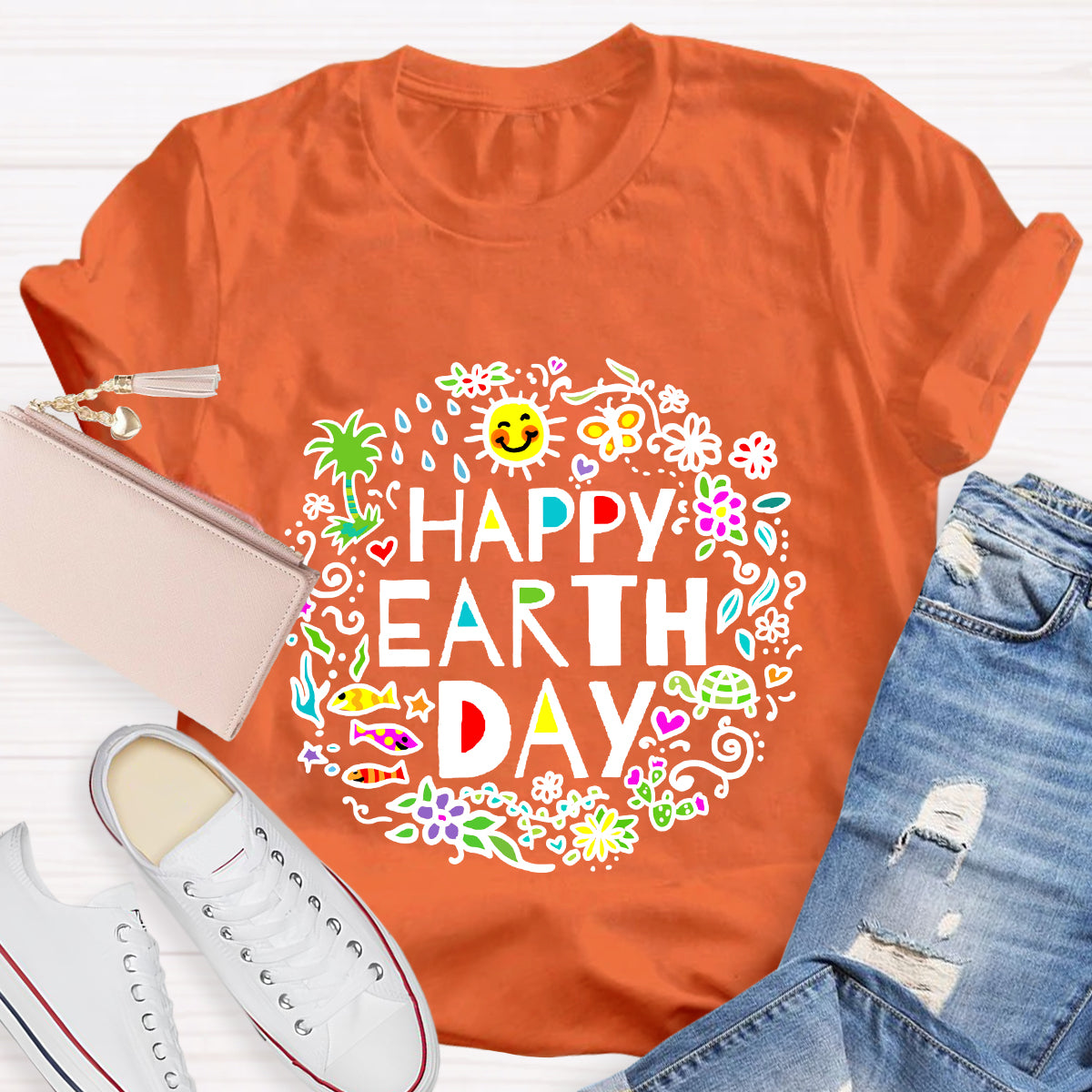 Happy Earth Day Floral T-Shirt