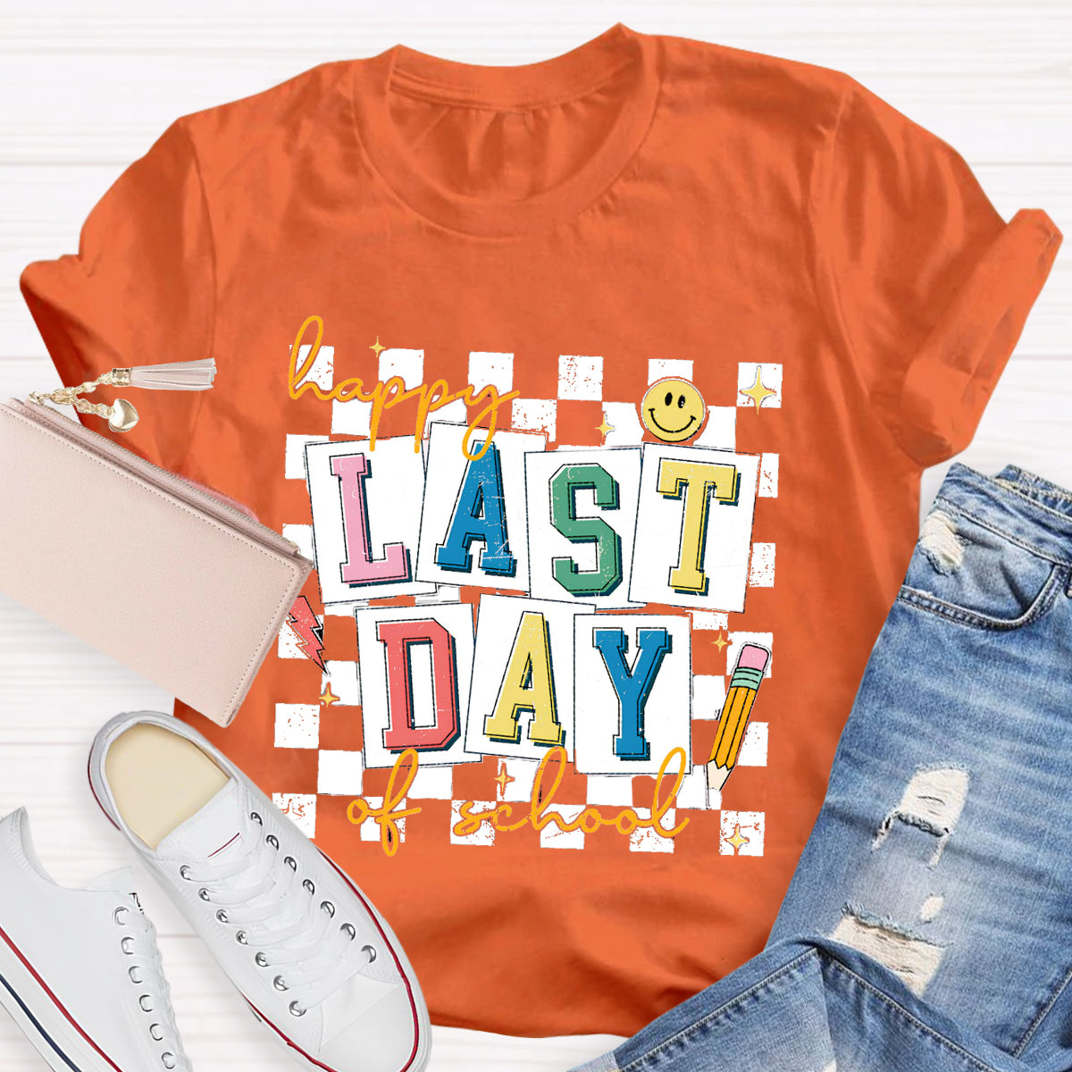 Happy Last Day Of School Smile Teacher T-Shirt