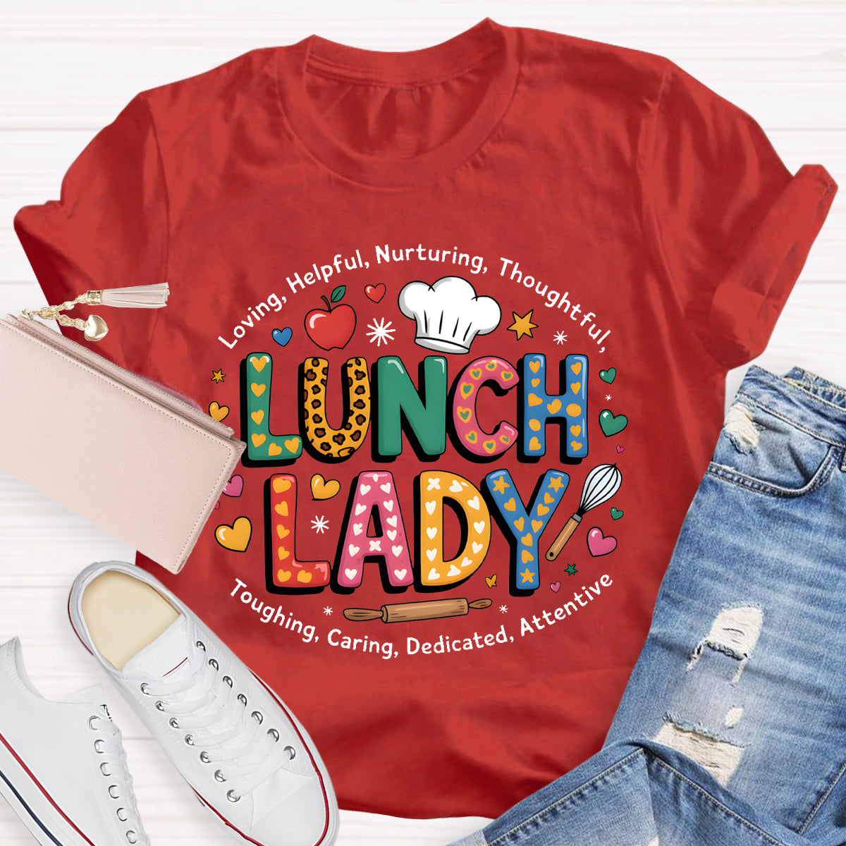 Lunch Lady Loving Helpful Teacher T-Shirt