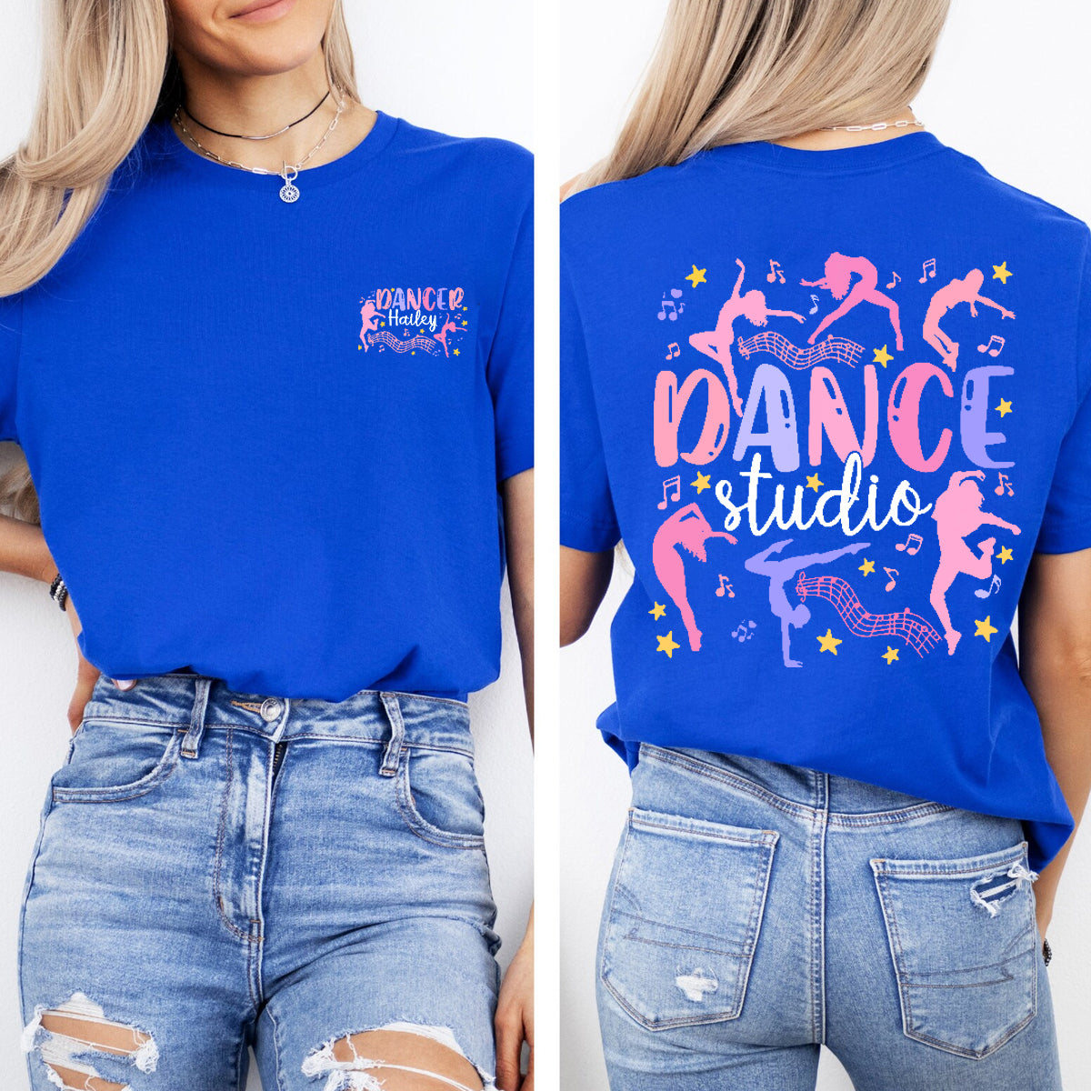 Personalized Name Dance Studio Double Printed T-shirt