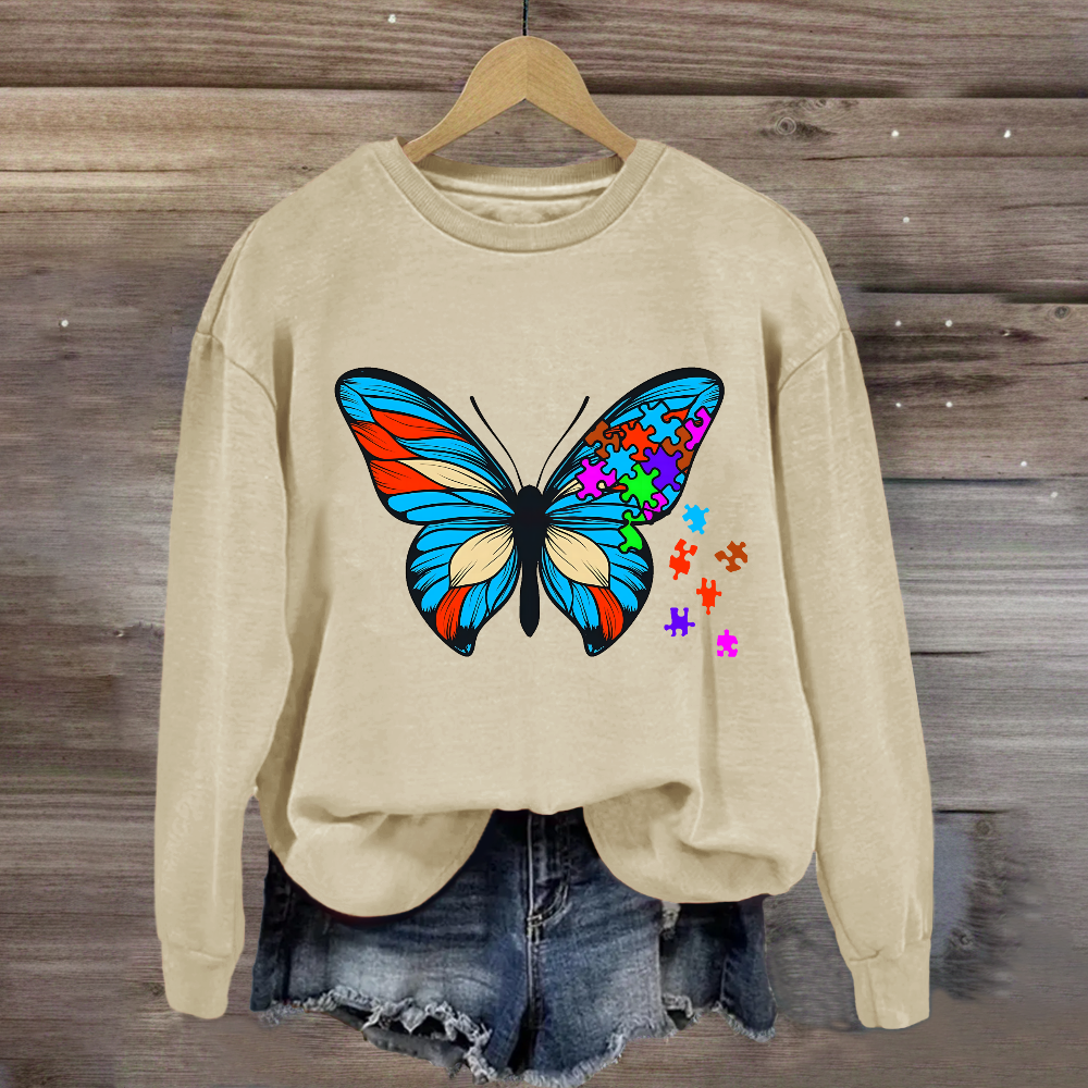 Butterfly Autism Awareness Day Promoting Love And Acceptance Sweatshirt