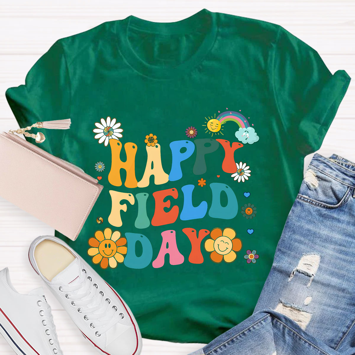 Happy Field Day Flower Teacher T-Shirt