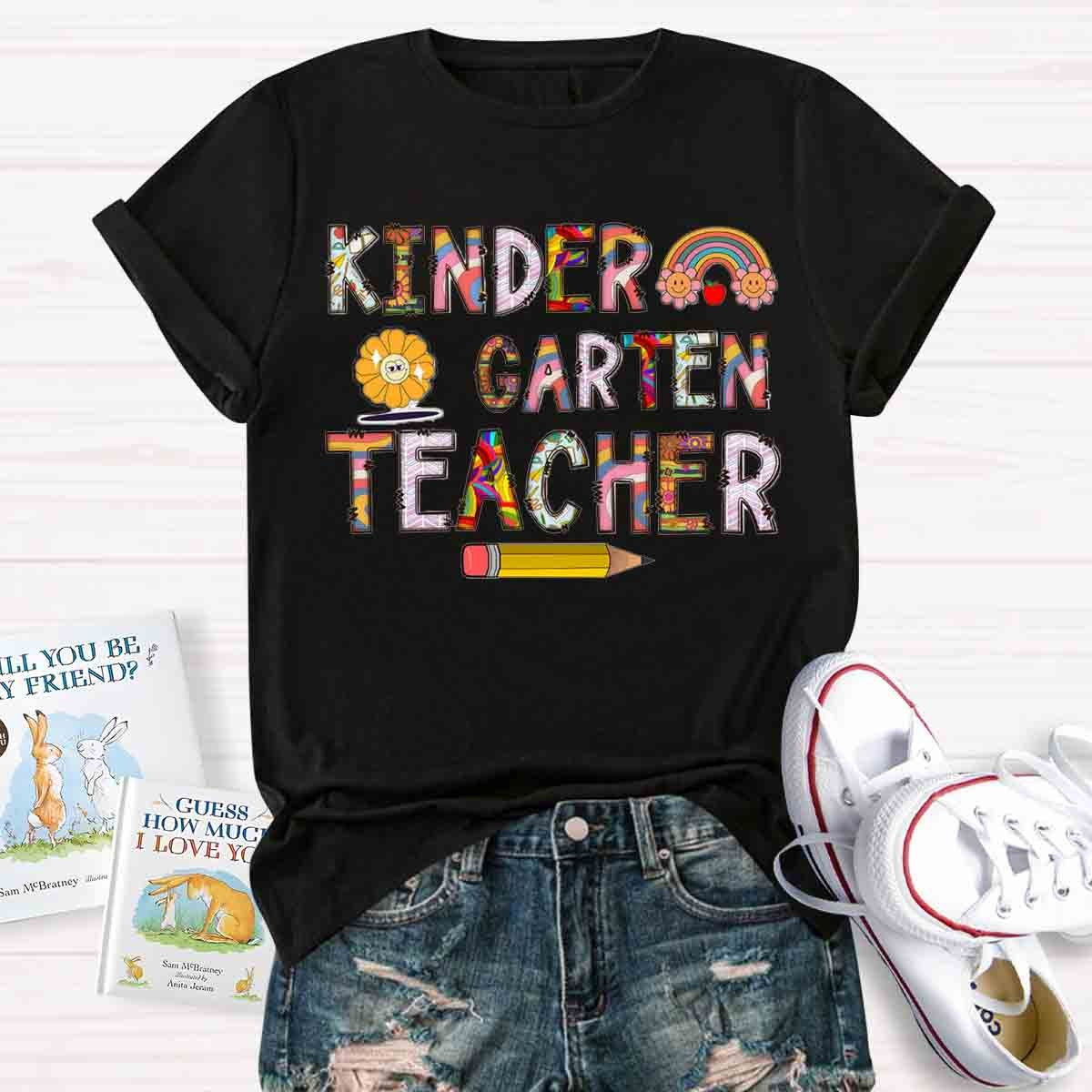 Personalized Grade Rainbow Teacher T-Shirt