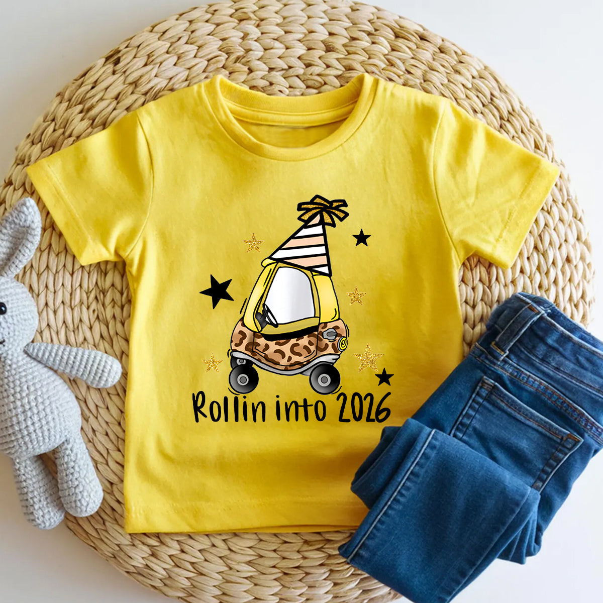 Rollin Into 2026 Christmas Cars And Stars Toddler T-shirts