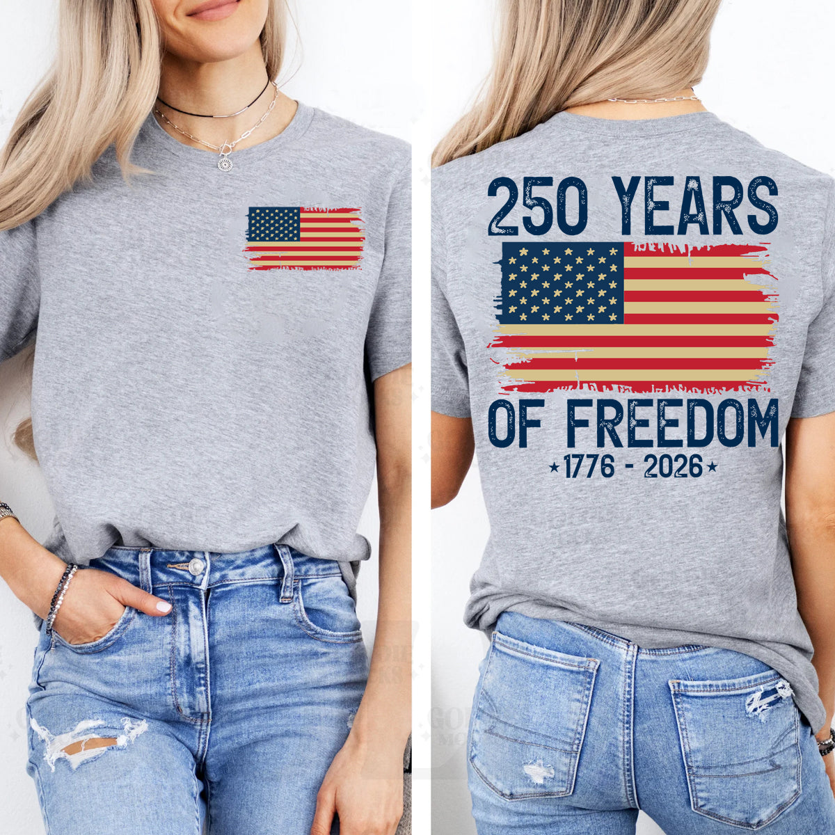 250 Years Of Freedom Double Printed T-shirt