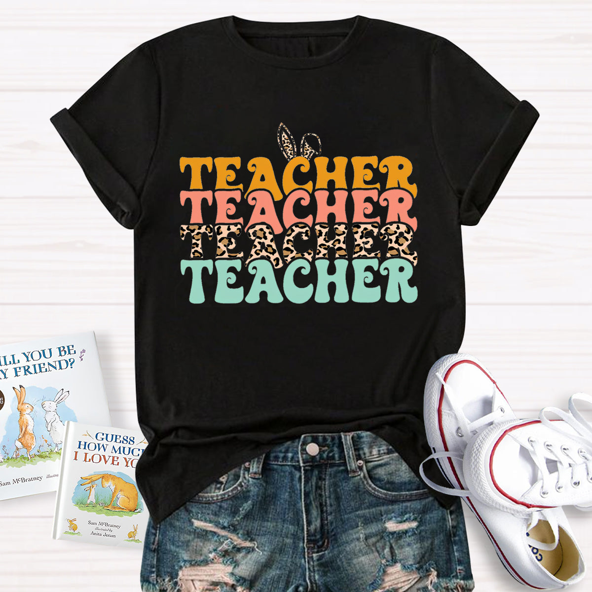 Easter Leopard Easter Teacher T-Shirt