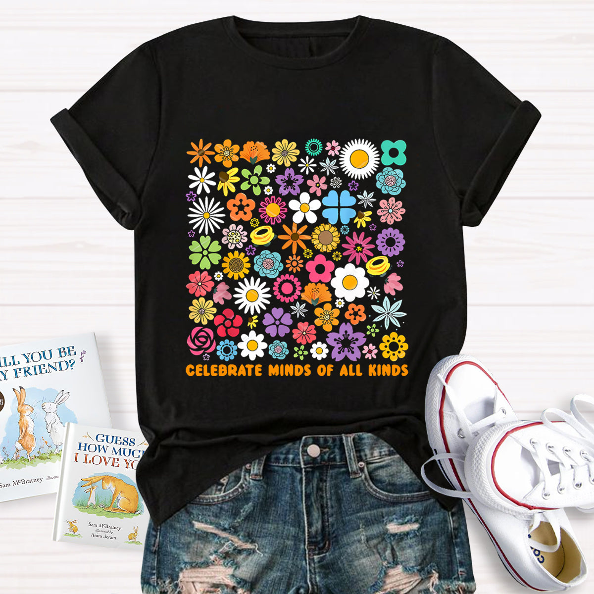 Colorful Flower Celebrate Minds of All Kinds T-Shirt