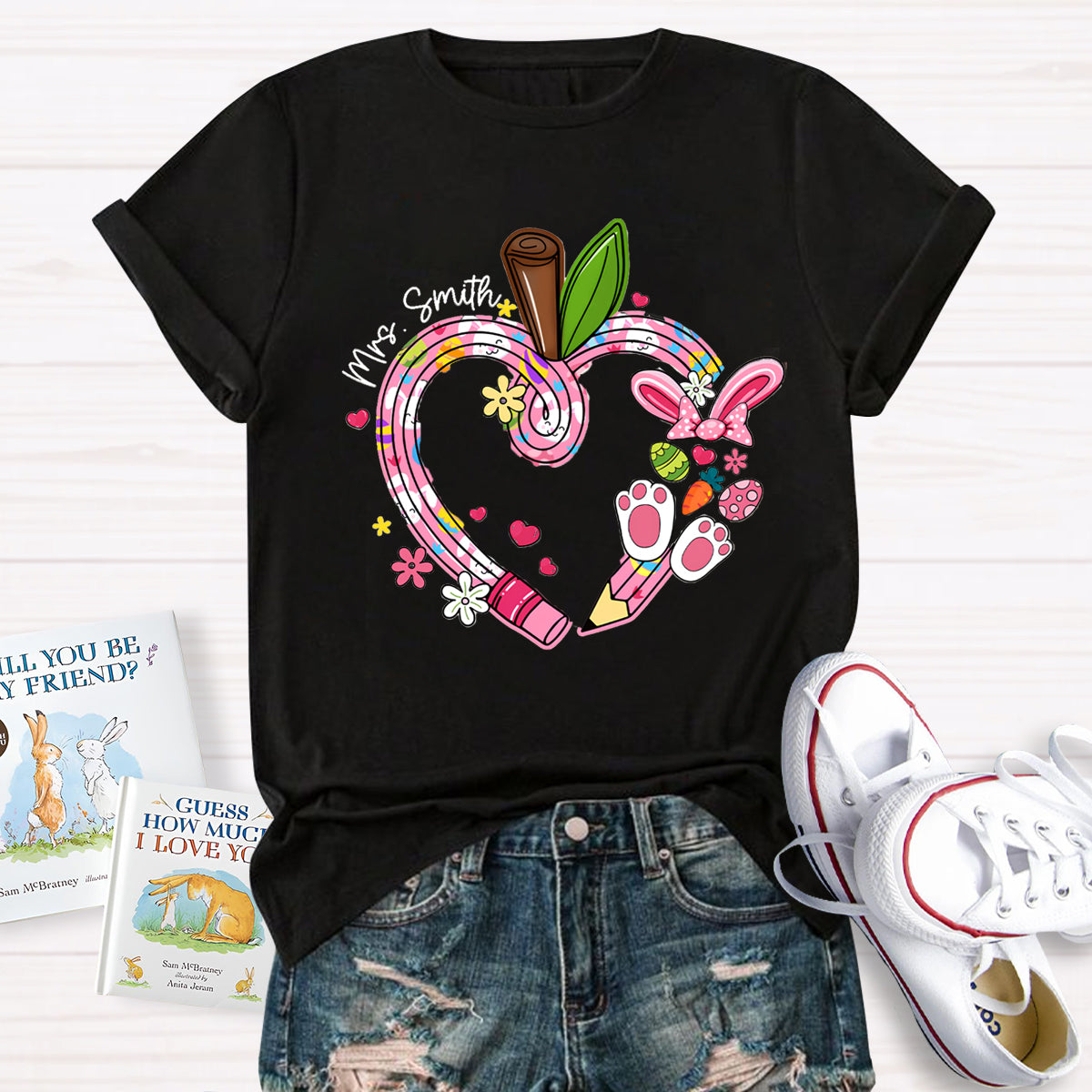 Personalized Name Easter Bunny T-Shirt