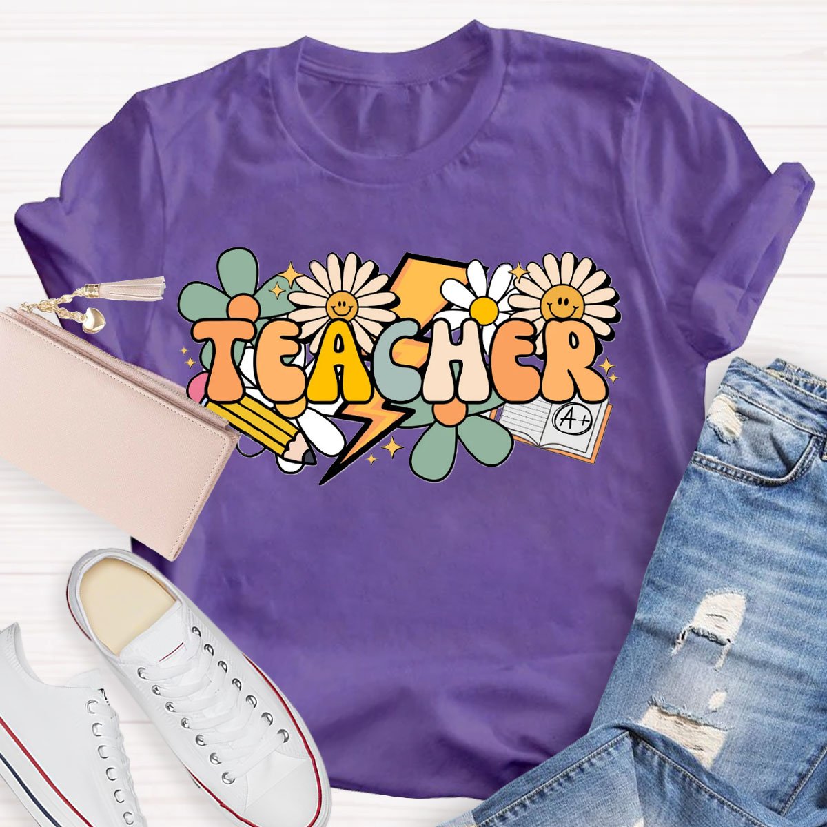 Teacher Sunflowers And Pencil T-Shirt